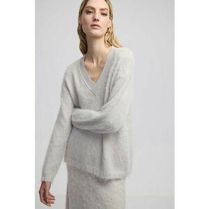 Pulover cu decolteu in V si maneci cazute imagine