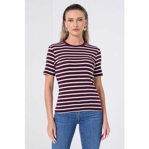 Tricou din bumbac cu decolteu la baza gatului imagine