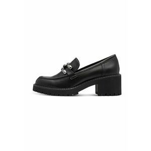 Pantofi loafer de piele ecologica cu toc masiv imagine