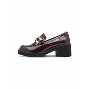 Pantofi loafer de piele ecologica cu toc masiv imagine