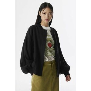 Jacheta supradimensionata din amestec de lyocell cu guler baseball imagine