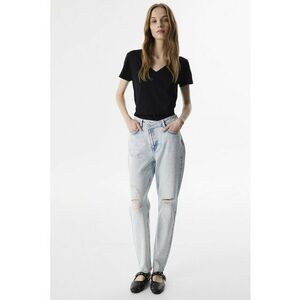 Blugi de bumbac cu talie medie imagine