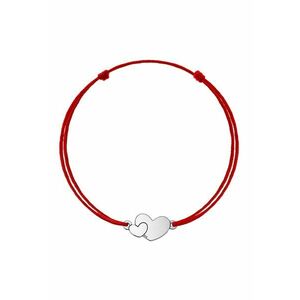 Bratara Kabbalah cu pandantiv din Argint 925 placat cu rodiu - Inima mica si mare imagine