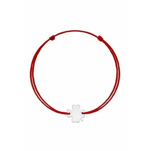 Bratara Kabbalah cu pandantiv din Argint 925 placat cu rodiu - Trifoi cu patru foi imagine