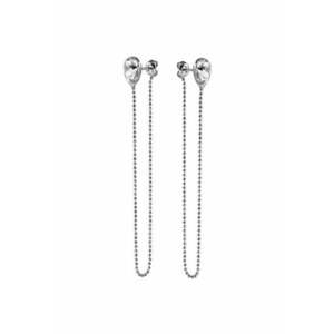 Cercei Argint 925 placat cu rodiu cu cristale Swarovski® Fancy Pear Chain 10mm Crystal Clear imagine