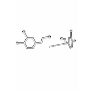 Cercei Argint 925 placat cu rodiu molecula dopamina imagine
