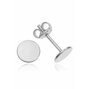 Cercei Argint 925 placat cu rodiu Round 6mm Surub imagine