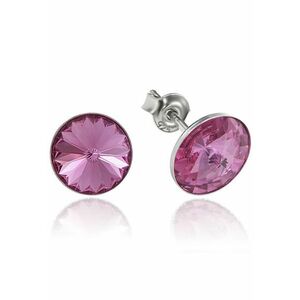 Cercei Argint 925 placat cu rodiu cu cristale Swarovski® Rivoli 8mm imagine