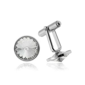 Butoni Argint 925 placat cu rodiu cu cristale Swarovski® Rivoli 12mm imagine