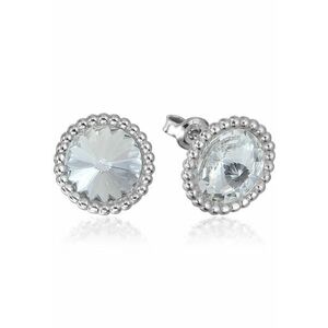 Cercei Argint 925 placat cu rodiu cu cristale Swarovski® Rivoli Crown 8mm Surub imagine