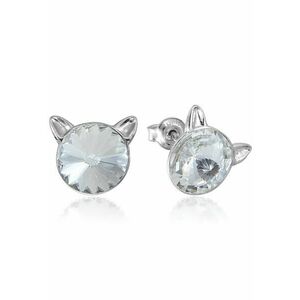 Cercei Argint 925 placat cu rodiu cu cristale Swarovski® Rivoli Cat imagine