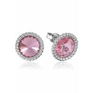 Cercei Argint 925 placat cu rodiu cu cristale Swarovski® Rivoli Crown 8mm Surub imagine