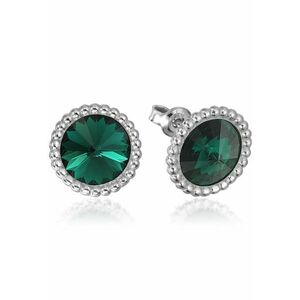 Cercei Argint 925 placat cu rodiu cu cristale Swarovski® Rivoli Crown 8mm Surub imagine