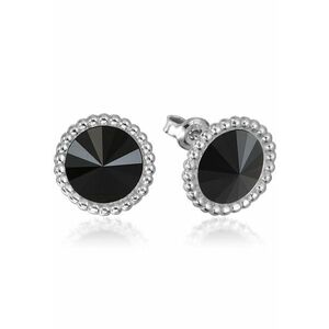 Cercei Argint 925 placat cu rodiu cu cristale Swarovski® Rivoli Crown 8mm Surub imagine