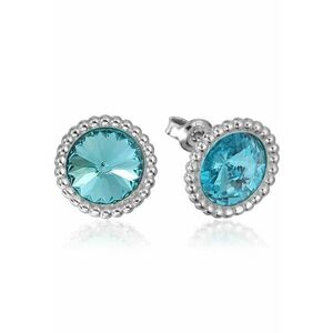 Cercei Argint 925 placat cu rodiu cu cristale Swarovski® Rivoli Crown 8mm Surub imagine