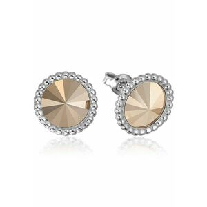 Cercei Argint 925 placat cu rodiu cu cristale Swarovski® Rivoli Crown 8mm Surub imagine