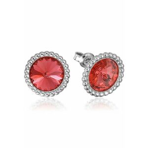 Cercei Argint 925 placat cu rodiu cu cristale Swarovski® Rivoli Crown 8mm Surub imagine