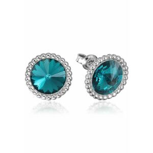 Cercei Argint 925 placat cu rodiu cu cristale Swarovski® Rivoli Crown 8mm Surub imagine