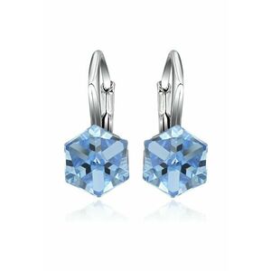Cercei Argint 925 placat cu rodiu cu cristale Swarovski® Cubic 6mm - Leverback imagine