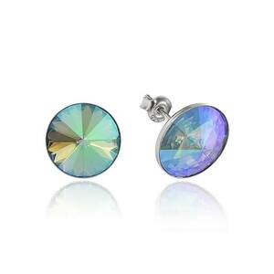 Cercei Argint 925 placat cu rodiu cu cristale Swarovski® Rivoli 12mm imagine