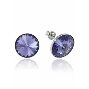 Cercei Argint 925 placat cu rodiu cu cristale Swarovski® Rivoli 12mm imagine