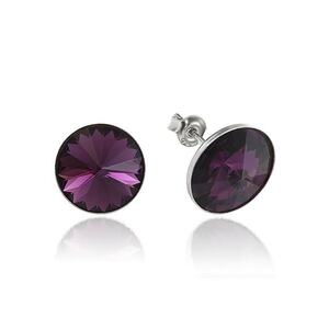 Cercei Argint 925 placat cu rodiu cu cristale Swarovski® Rivoli 12mm imagine