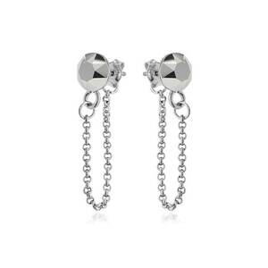 Cercei Argint 925 placat cu rodiu cu cristale Swarovski® Xirius Chain imagine