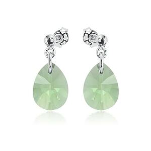 Cercei Argint 925 placat cu rodiu cu cristale Swarovski® Minipear 12mm Surub 2 imagine