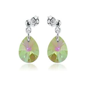 Cercei Argint 925 placat cu rodiu cu cristale Swarovski® Minipear 12mm Surub 2 imagine