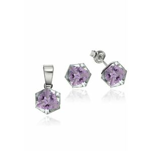 Set Argint 925 placat cu rodiu cu cristale Swarovski® Cubic 6mm - Surub imagine