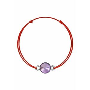 Bratara Kabbalah cu pandantiv din Argint 925 placat cu rodiu si Cristal Swarovski® Rivoli 8mm imagine