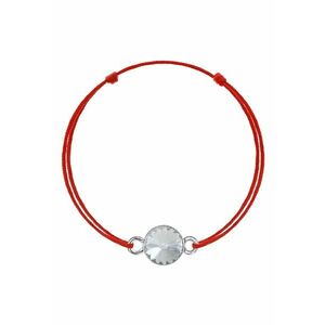 Bratara Kabbalah cu pandantiv din Argint 925 placat cu rodiu si Cristal Swarovski® Rivoli 8mm imagine