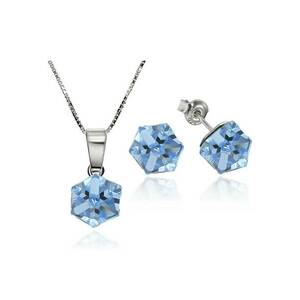 Set Argint 925 placat cu rodiu cu cristale Swarovski® Cubic 6mm - Surub + Lant imagine