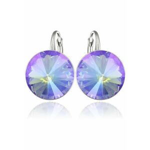 Cercei Argint 925 placat cu rodiu cu cristale Swarovski® Rivoli 14mm imagine