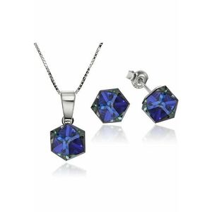 Set Argint 925 placat cu rodiu cu cristale Swarovski® Cubic 6mm - Surub + Lant imagine