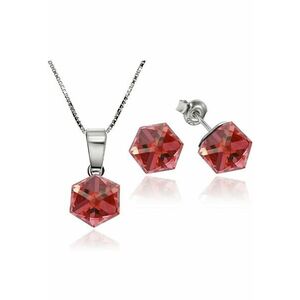Set Argint 925 placat cu rodiu cu cristale Swarovski® Cubic 6mm - Surub + Lant imagine