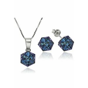Set Argint 925 placat cu rodiu cu cristale Swarovski® Cubic 6mm - Surub + Lant imagine