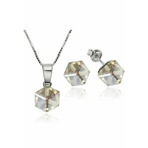Set Argint 925 placat cu rodiu cu cristale Swarovski® Cubic 6mm - Surub + Lant imagine