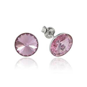 Cercei Argint 925 placat cu rodiu cu cristale Swarovski® Rivoli 8mm imagine