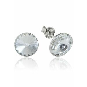 Cercei Argint 925 placat cu rodiu cu cristale Swarovski® Rivoli 8mm imagine