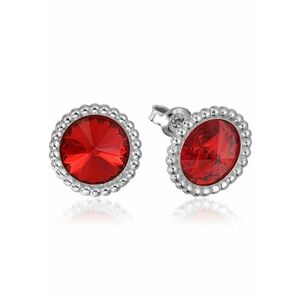 Cercei Argint 925 placat cu rodiu cu cristale Swarovski® Rivoli Crown 8mm Surub imagine