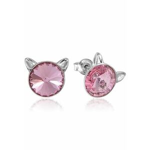 Cercei Argint 925 placat cu rodiu cu cristale Swarovski® Rivoli Cat imagine