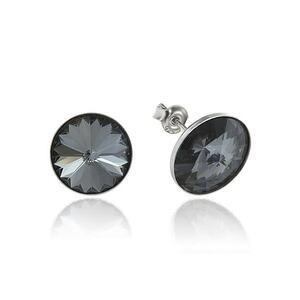 Cercei Argint 925 placat cu rodiu cu cristale Swarovski® Rivoli 12mm imagine