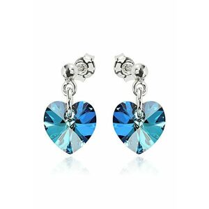 Cercei Argint 925 placat cu rodiu cu cristale Swarovski® Heart 10mm Surub imagine