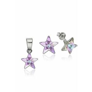 Set Argint 925 placat cu rodiu cu cristale Swarovski® Star - 10mm - Surub imagine