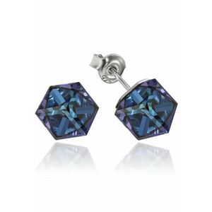 Cercei Argint 925 placat cu rodiu cu cristale Swarovski® Cubic 6mm - Surub imagine