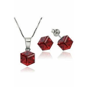 Set Argint 925 placat cu rodiu cu cristale Swarovski® Cubic 6mm - Surub + Lant imagine