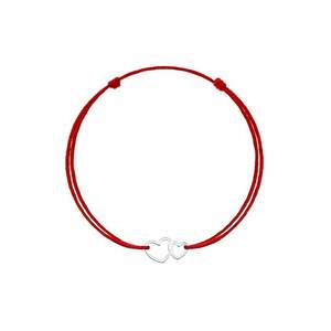 Bratara Kabbalah cu pandantiv din Argint 925 placat cu rodiu - Double Heart imagine