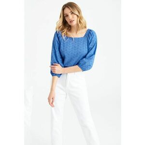 Bluza cu decolteu pe umeri si perforatii imagine