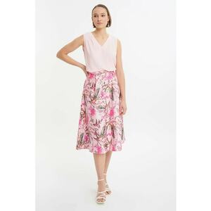 Fusta midi evazata cu imprimeu floral imagine